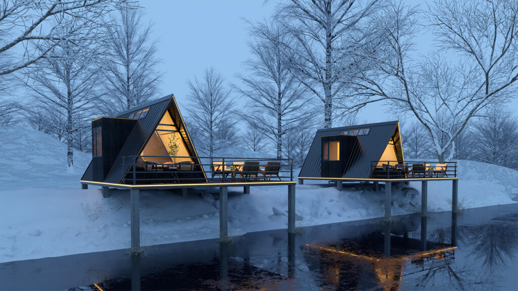 Explore the Pyramid Retreat Pod, the ultimate glamping pod for luxury outdoor livin